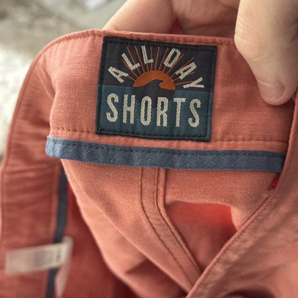 Faherty Shorts Men 32 Pink All Day Chino 9 Inseam Casual Golf Stretch Drawstring